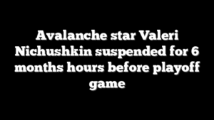 Avalanche star Valeri Nichushkin suspended for 6 months hours before playoff game