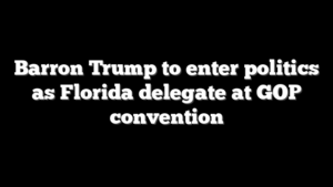 Barron Trump to enter politics as Florida delegate at GOP convention