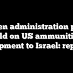 Biden administration puts hold on US ammunition shipment to Israel: report