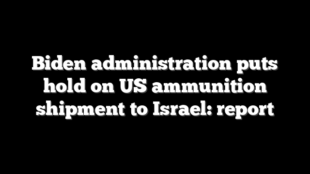 Biden administration puts hold on US ammunition shipment to Israel: report