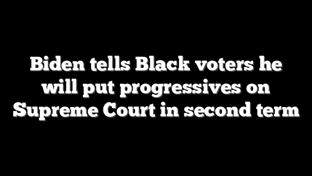 Biden tells Black voters he will put progressives on Supreme Court in second term