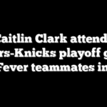 Caitlin Clark attends Pacers-Knicks playoff game with Fever teammates in suite