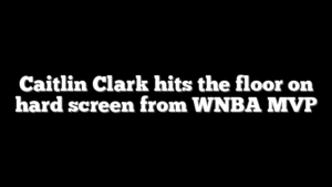 Caitlin Clark hits the floor on hard screen from WNBA MVP