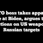 NATO boss takes apparent swipe at Biden, argues to end restrictions on US weapons for Russian targets