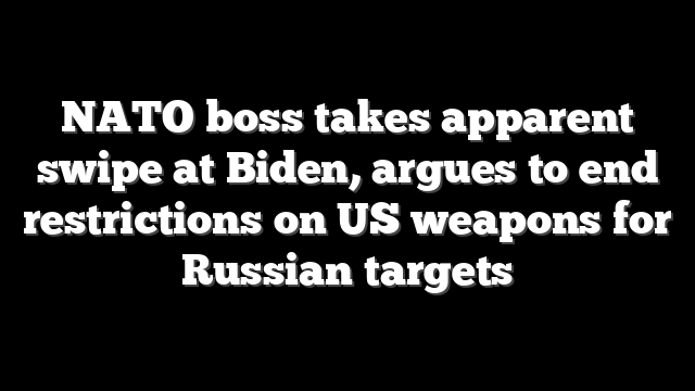 NATO boss takes apparent swipe at Biden, argues to end restrictions on US weapons for Russian targets