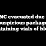 RNC evacuated due to suspicious package containing vials of blood