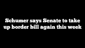 Schumer says Senate to take up border bill again this week