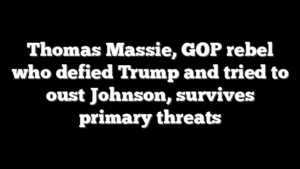 Thomas Massie, GOP rebel who defied Trump and tried to oust Johnson, survives primary threats