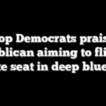 Top Democrats praise Republican aiming to flip key Senate seat in deep blue state