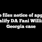 Trump files notice of appeal to disqualify DA Fani Willis from Georgia case