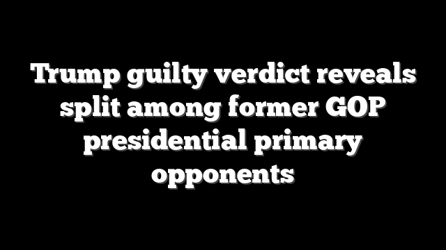 Trump guilty verdict reveals split among former GOP presidential primary opponents