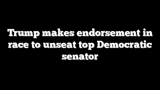 Trump makes endorsement in race to unseat top Democratic senator
