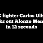 UFC fighter Carlos Ulberg knocks out Alonzo Menifield in 12 seconds