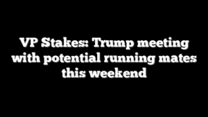 VP Stakes: Trump meeting with potential running mates this weekend