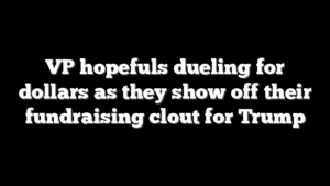 VP hopefuls dueling for dollars as they show off their fundraising clout for Trump
