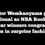 Victor Wembanyama gets emotional as NBA Rookie of the Year winners congratulate him in surprise fashion