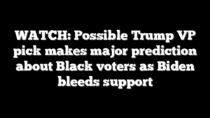 WATCH: Possible Trump VP pick makes major prediction about Black voters as Biden bleeds support