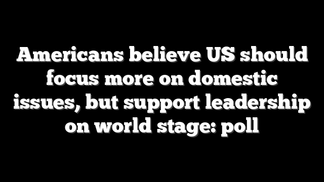 Americans believe US should focus more on domestic issues, but support leadership on world stage: poll