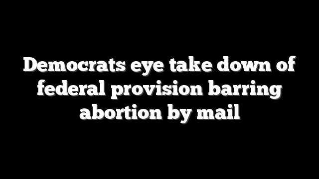 Democrats eye take down of federal provision barring abortion by mail