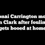 DiJonai Carrington mocks Caitlin Clark after fouling her, gets booed at home