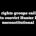 Gun rights groups call law used to convict Hunter Biden unconstitutional