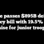 House passes $895B defense policy bill with 19.5% pay raise for junior troops