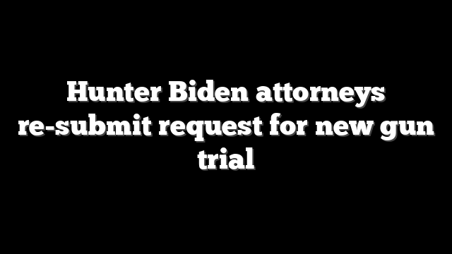 Hunter Biden attorneys re-submit request for new gun trial