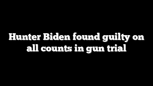 Hunter Biden found guilty on all counts in gun trial