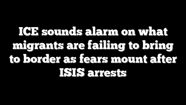 ICE sounds alarm on what migrants are failing to bring to border as fears mount after ISIS arrests