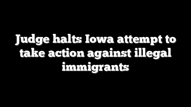 Judge halts Iowa attempt to take action against illegal immigrants