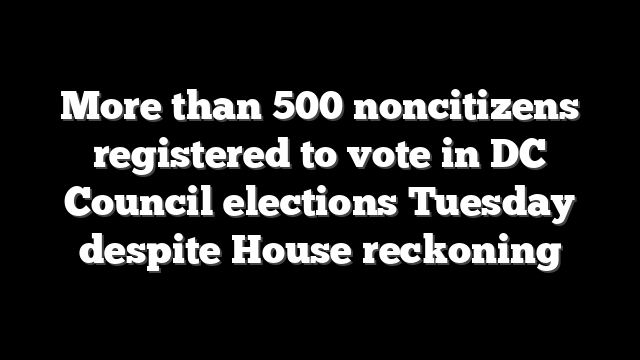 More than 500 noncitizens registered to vote in DC Council elections Tuesday despite House reckoning