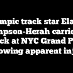 Olympic track star Elaine Thompson-Herah carried off track at NYC Grand Prix following apparent injury