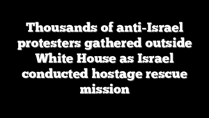 Thousands of anti-Israel protesters gathered outside White House as Israel conducted hostage rescue mission