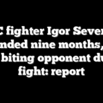 UFC fighter Igor Severino suspended nine months, fined after biting opponent during fight: report