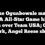 Arike Ogunbowale makes WNBA All-Star Game history in win over Team USA; Caitlin Clark, Angel Reese shine