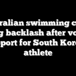 Australian swimming coach facing backlash after voicing support for South Korean athlete