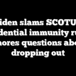Biden slams SCOTUS presidential immunity ruling, ignores questions about dropping out