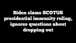 Biden slams SCOTUS presidential immunity ruling, ignores questions about dropping out