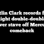 Caitlin Clark records fifth straight double-double as Fever stave off Mercury comeback