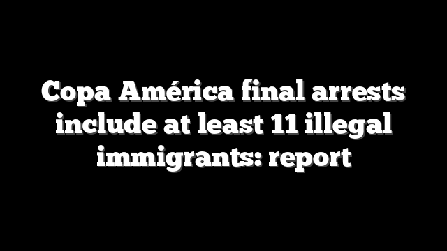 Copa América final arrests include at least 11 illegal immigrants: report