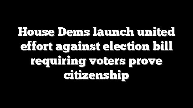 House Dems launch united effort against election bill requiring voters prove citizenship