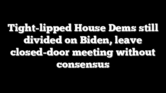 Tight-lipped House Dems still divided on Biden, leave closed-door meeting without consensus
