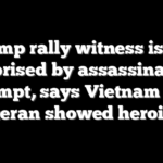 Trump rally witness is not surprised by assassination attempt, says Vietnam War veteran showed heroism