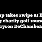 Trump takes swipe at Biden during charity golf round with Bryson DeChambeau
