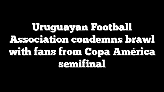 Uruguayan Football Association condemns brawl with fans from Copa América semifinal