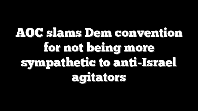 AOC slams Dem convention for not being more sympathetic to anti-Israel agitators
