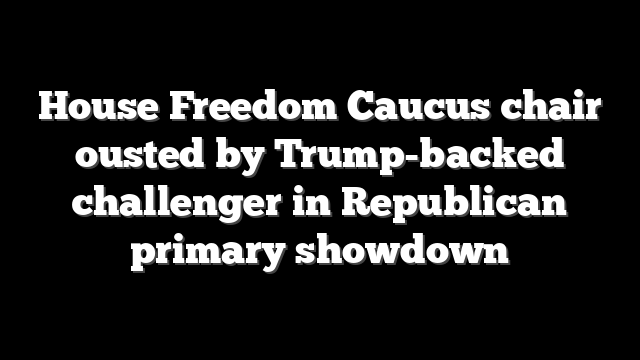House Freedom Caucus chair ousted by Trump-backed challenger in Republican primary showdown