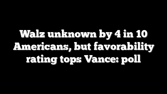 Walz unknown by 4 in 10 Americans, but favorability rating tops Vance: poll