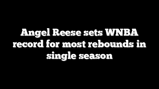 Angel Reese sets WNBA record for most rebounds in single season