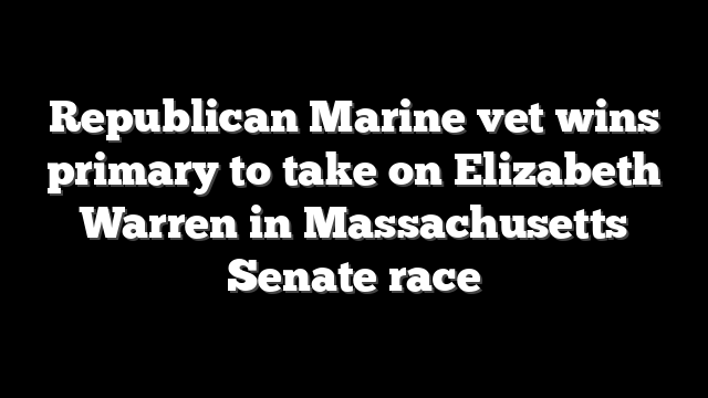 Republican Marine vet wins primary to take on Elizabeth Warren in Massachusetts Senate race